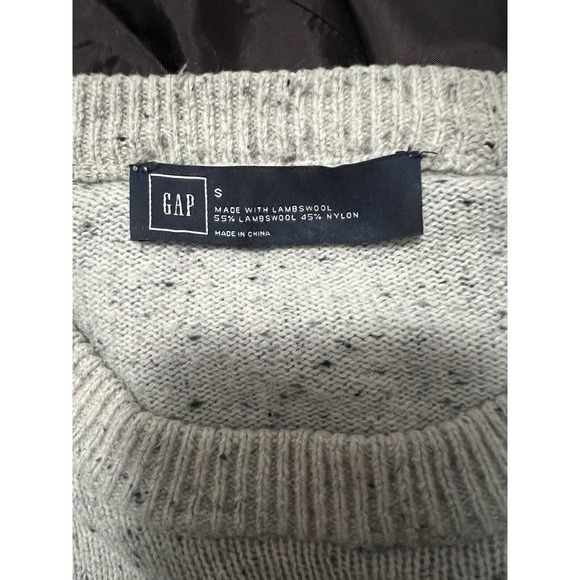 Gap Women’s Knit Sweater Lambswool Nylon Gray Stripes Size S - Picture 5 of 6
